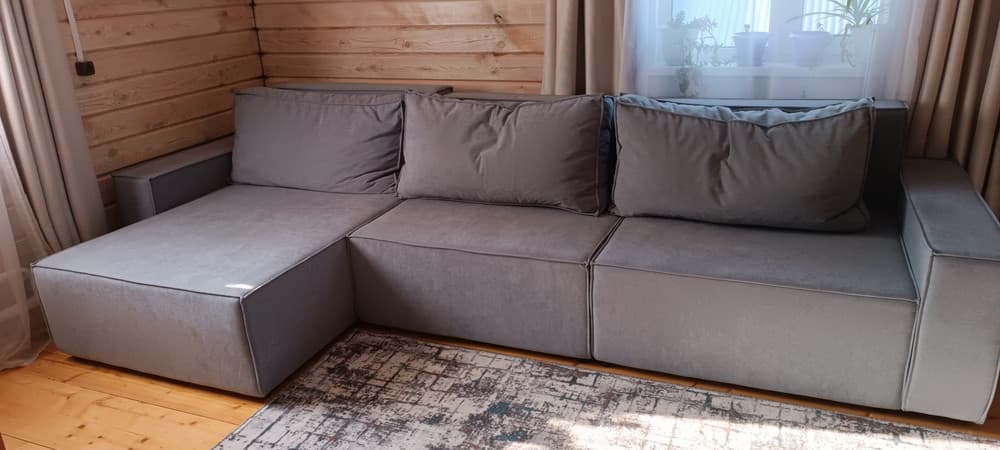 Реальное фото модульного дивана ДобрыйЯ с оттоманкой